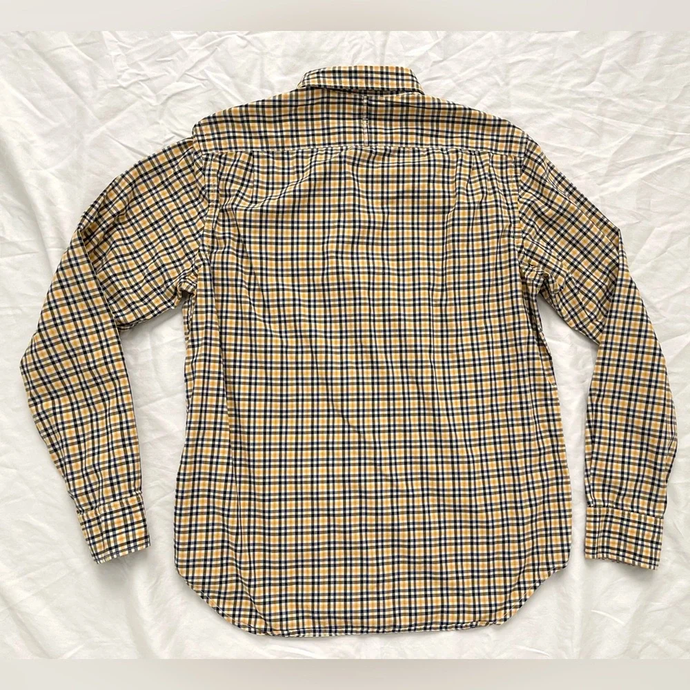 Banana Republic Mens Plaid Button Shirt | Camden Fit | Size M | Navy & Yellow